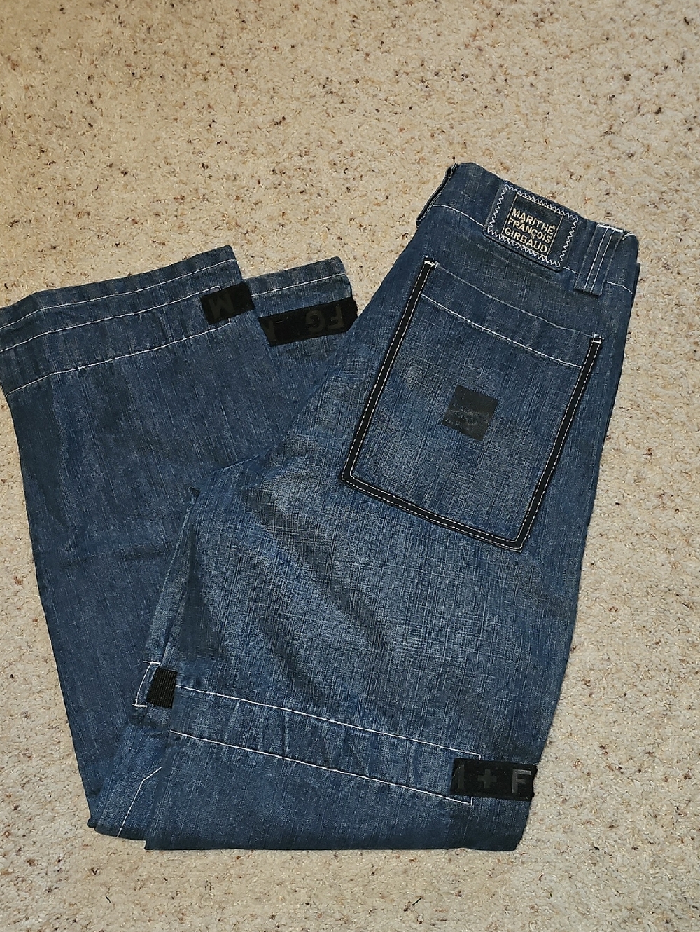 Vintage Marithe Francois Girbaud M+FG Pants with Black Velcro Straps - 32x33